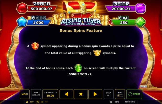 Rising Tiger Sheng Qi De Laohu :: Bonus Spins Feature