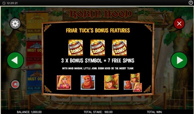 Robin Hood and His Merry Jackpots :: Free Spins Rules