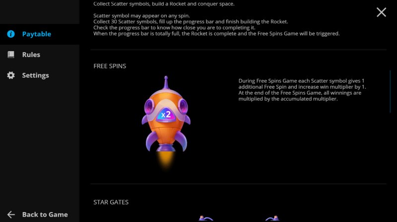 Rocket Star :: Free Spin Feature Rules