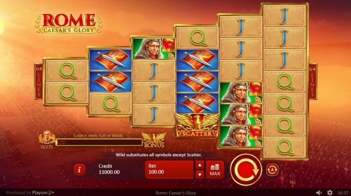 Play slots at Lord of the Spins: Lord of the Spins featuring the Video Slots Rome Caesar's Glory with a maximum payout of $96,000