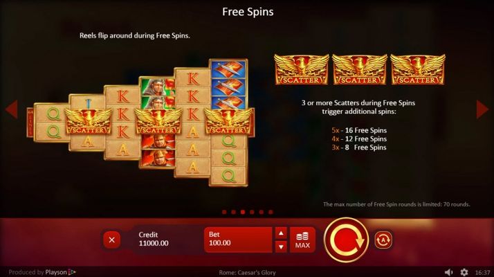 Rome Caesar's Glory :: Free Spins Rules