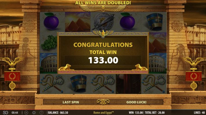 Total free spins payout