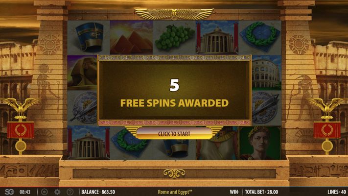 5 Free Spins Awarded