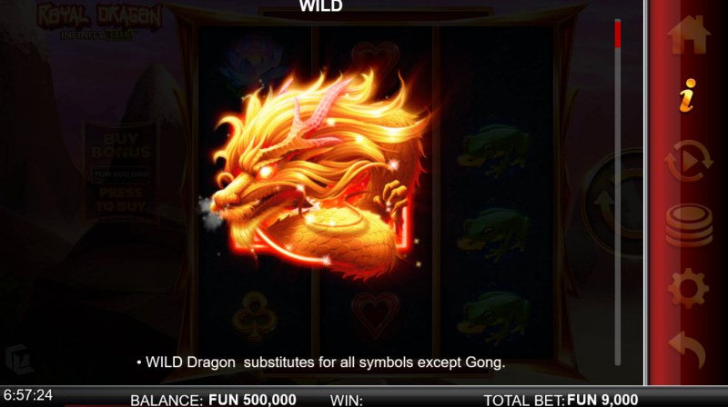 Royal Dragon Infinity Reels :: Wild Symbol Rules