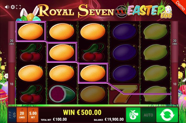 Royal Seven XXL Easter Egg :: Multiple winning combinations leads to a big win