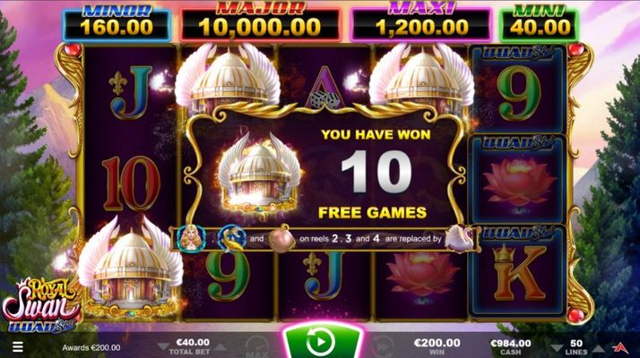 10 free spins awarded