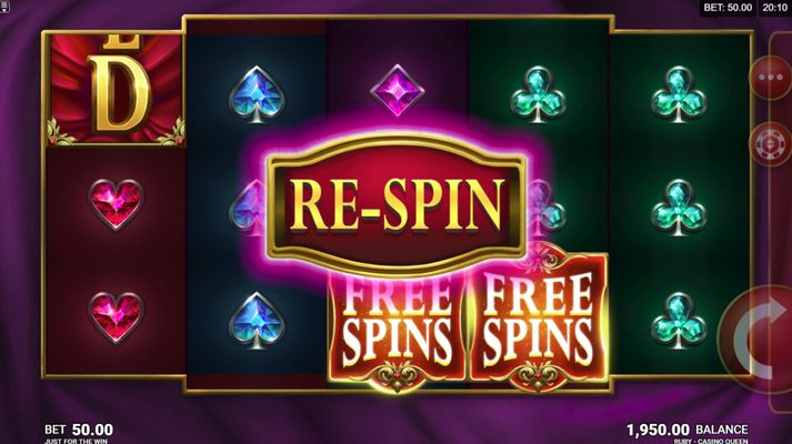 Ruby Casino Queen :: Re-Spin feature triggered