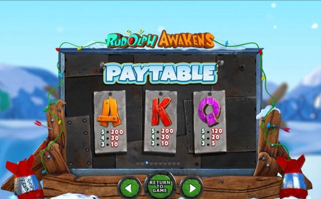 Paytable - Low Value Symbols