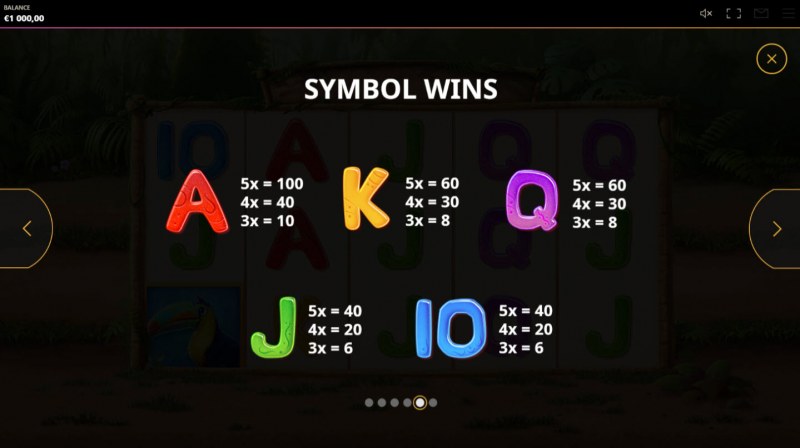 Paytable - Low Value Symbols