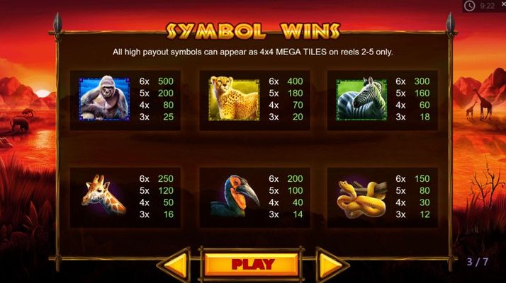 Rumble Rhino :: Paytable - High Value Symbols