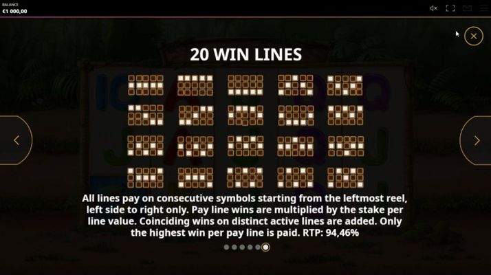 Paylines 1-20