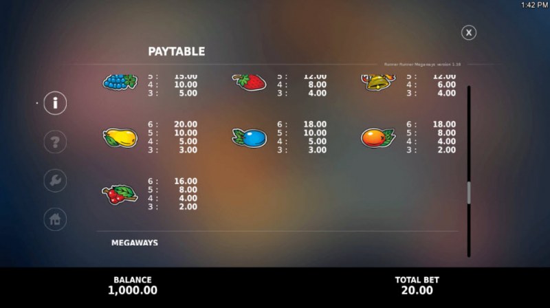 Runner Runner Megaways :: Paytable - Low Value Symbols