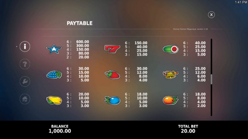 Paytable - High Value Symbols