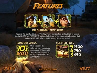 free spins, random wilds and scatter pays rules