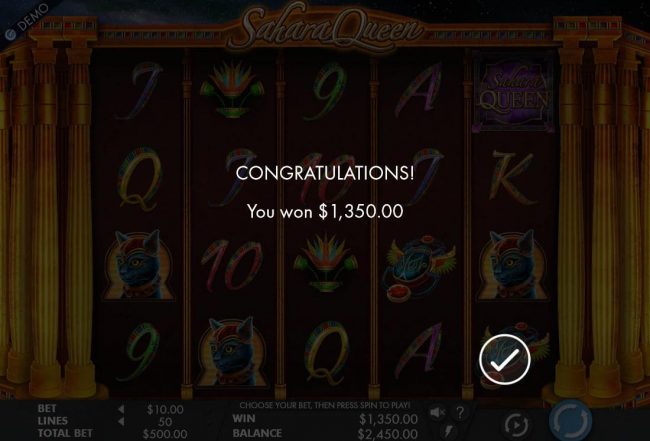 A total of 1, 350.00 paid out after free spins play.
