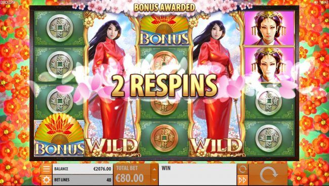Additionally, the two full princess wild stacks trigger 2 respins.