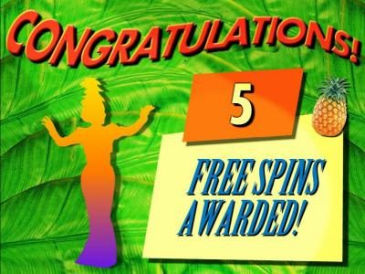 5 free spins awarded