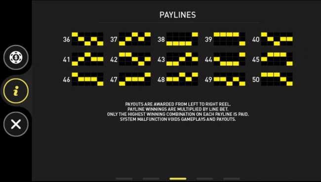 Paylines 36-50