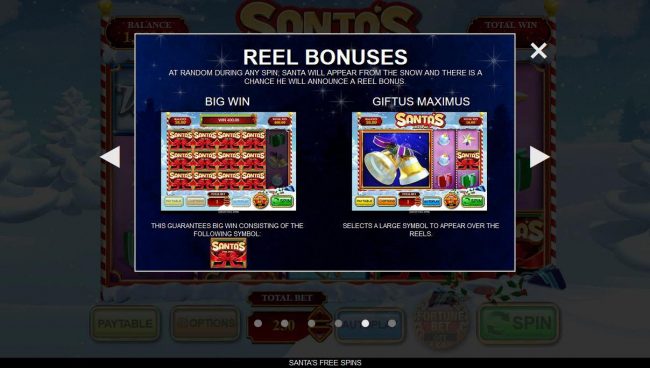 Reel Bonuses Rules - Continued