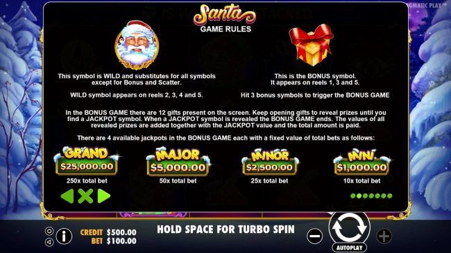 Wild, Bonus and Progressive Jackpot Rules