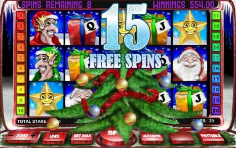 Free spins can be re-triggered during the free spins feature