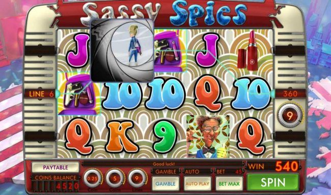 Free Spins feature pays out a total of 540 credits