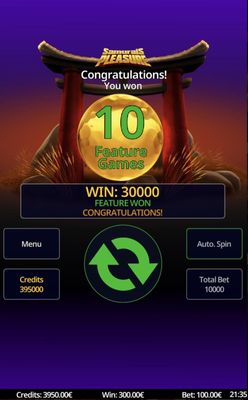 10 Free Spins Awarded