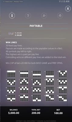 Paylines 1-20
