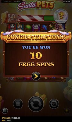 10 Free Spins Awarded