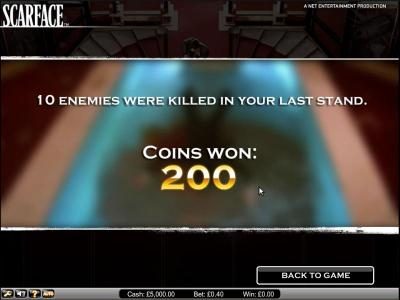 Scarface slot game bonus round stats and payout