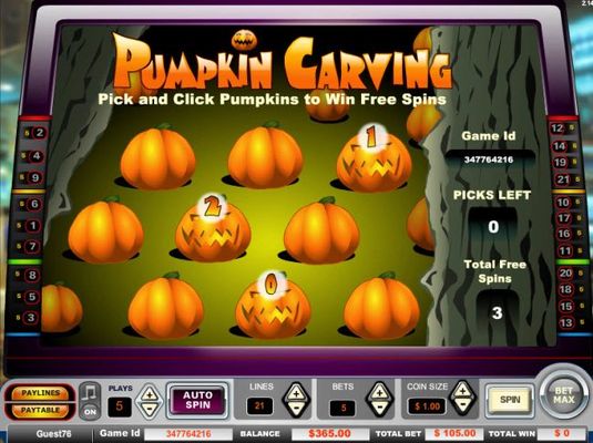3 Free Spins Awarded