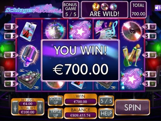 Free Spins feature pays out a total of 700.00