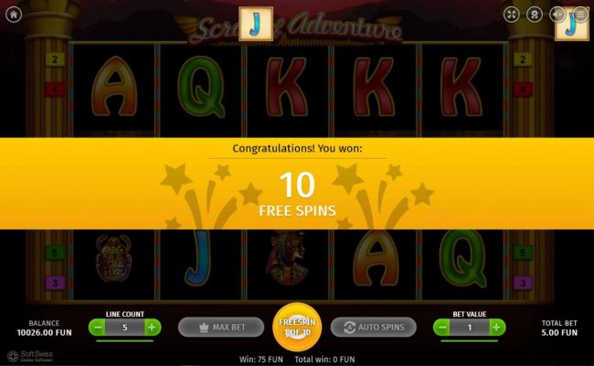 10 Free Spins awarded player.
