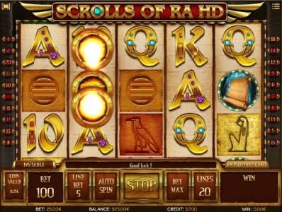 Expanding eye of Horus triggers multiple winning paylines