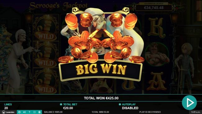 A 425 coin big win awarded player
