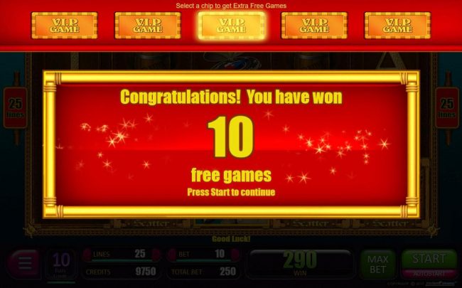 10 Free Spins Awarded