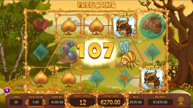 Multiple winning paylines triggers a big win during the free spins feature!