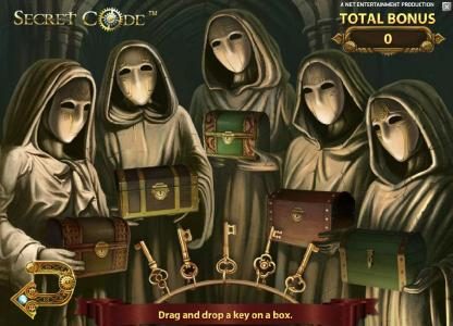 bonus feature game board - drag and drop a key on a box
