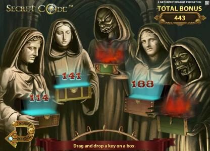 443 coins awarded during bonus game