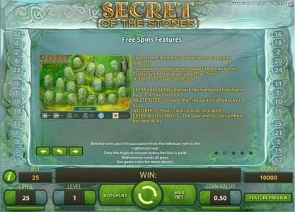 free spins feature game rules