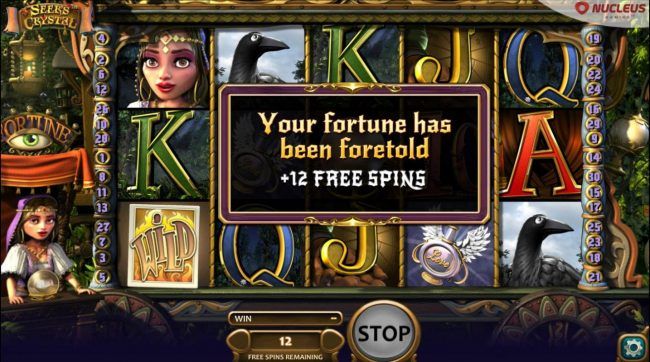 12 free spins awarded