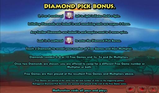 diamond pick bonus rules