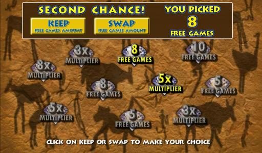 Choose two diamonds for your free games and multiplier