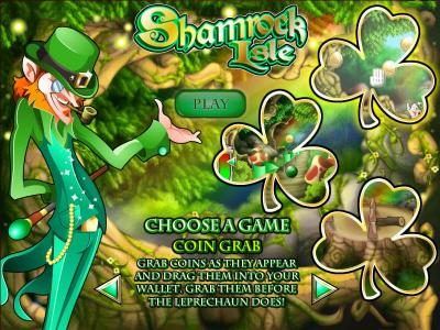 choose a game coin grab - grab coins as they appear and drag them into yourwallet. grab them before the leprechaun does.