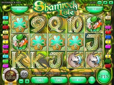 $500 big win triggered by five shamrock symbols