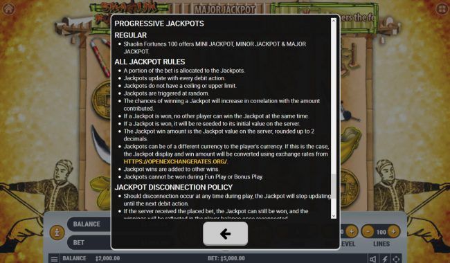 Progressive Jackpot Rules