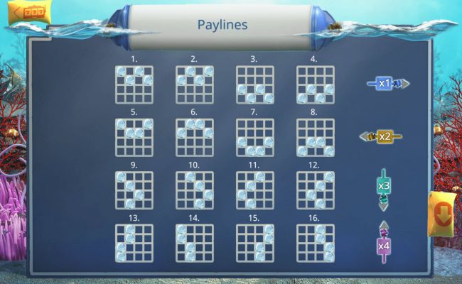 Paylines 1-16