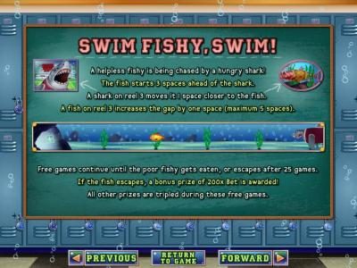 Swim Fishy, Swim bonus feature rules
