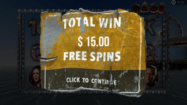Free Spins feature pays out a total of 15.00