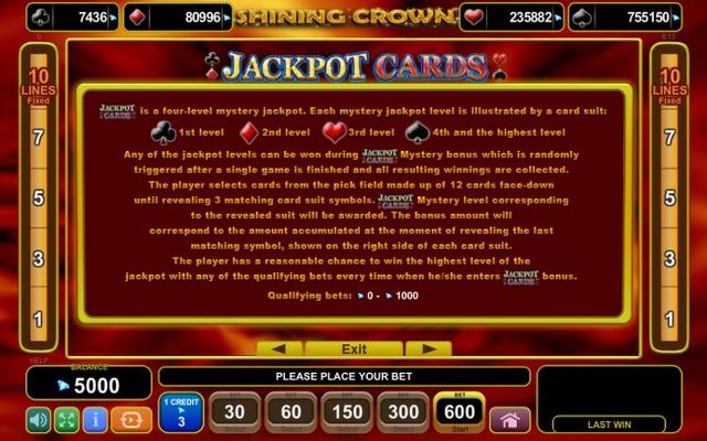 Jackpot Cards Progressive Rules
